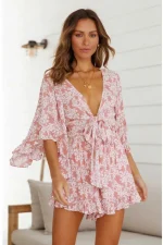 Robe Fleurie Rose Poudre