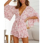 Robe Fleurie Rose Poudre
