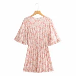 Robe Fleurie Rose Poudre
